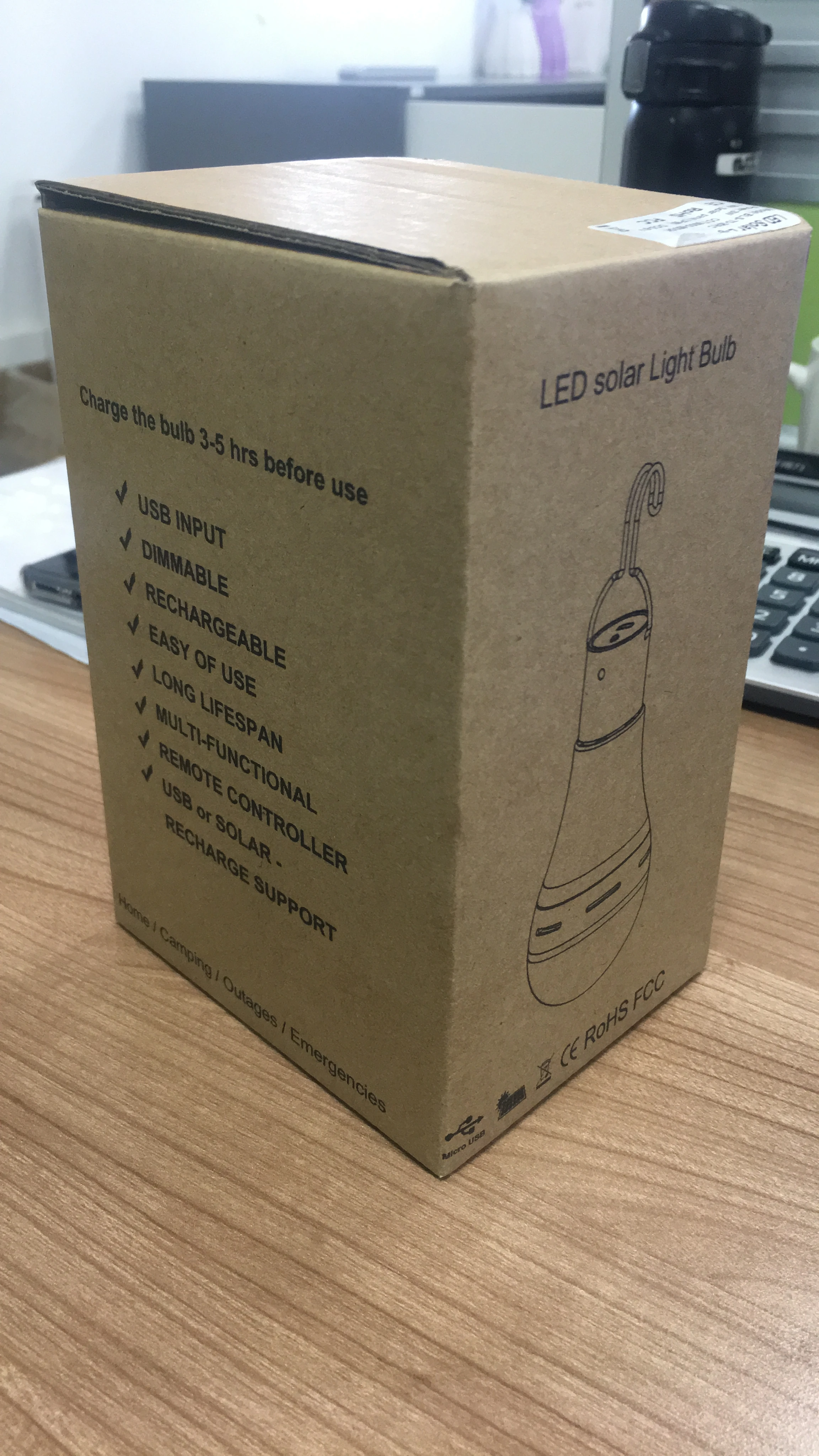 Solar Powered LED Bulbs with Lithium Battery Rechargeable LED Light for Camping Lighting Solar Energy Light