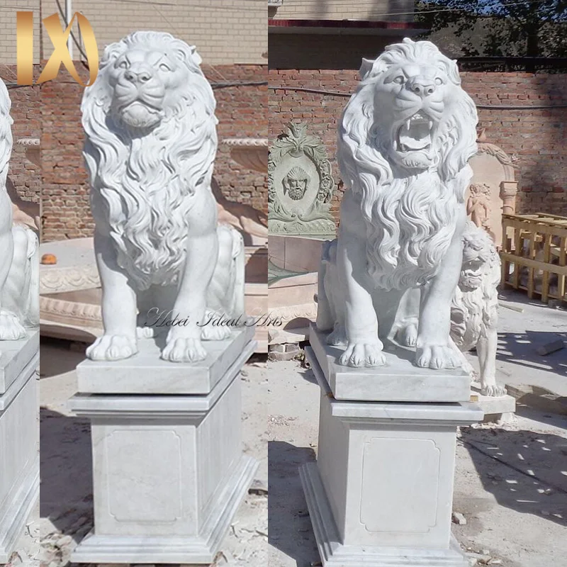 Stone carving Front Door Life-Size Pair Marble Lion Statue - China  Escultura em mármore e escultura em pedra preço