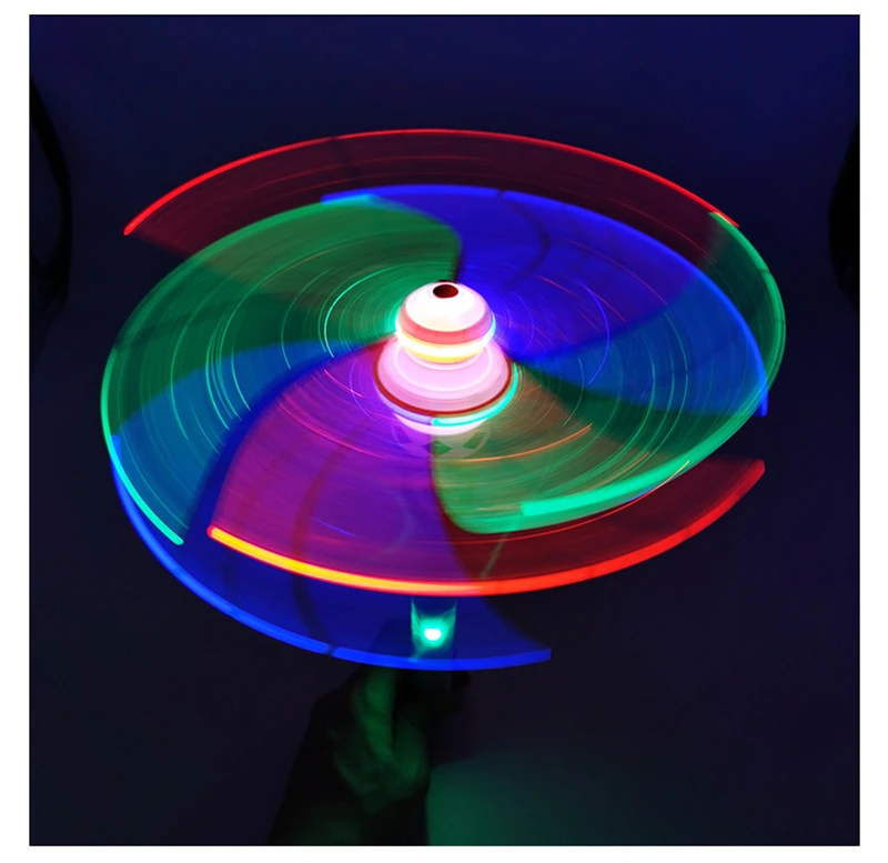 Новая акриловая Пиксельная игрушка светодиодная вращающаяся ветряная мельница прозрачные мигающие детские игрушки