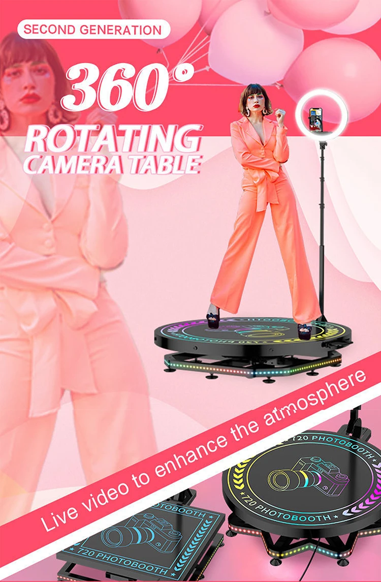 large 360 photo booth automatic 360 rotating photo booth with ring light wedding photo booth party supplies
