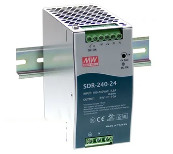 MEANWELL High Efficiency SMPS SDR-240-24 240W 24v 10 amp DC relay contact Din Rail Switching Power