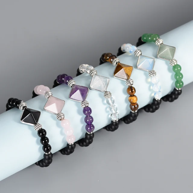 Hot Sale Best Price High Quality Wholesale Pyramid Crystal Natural Stone Bracelet