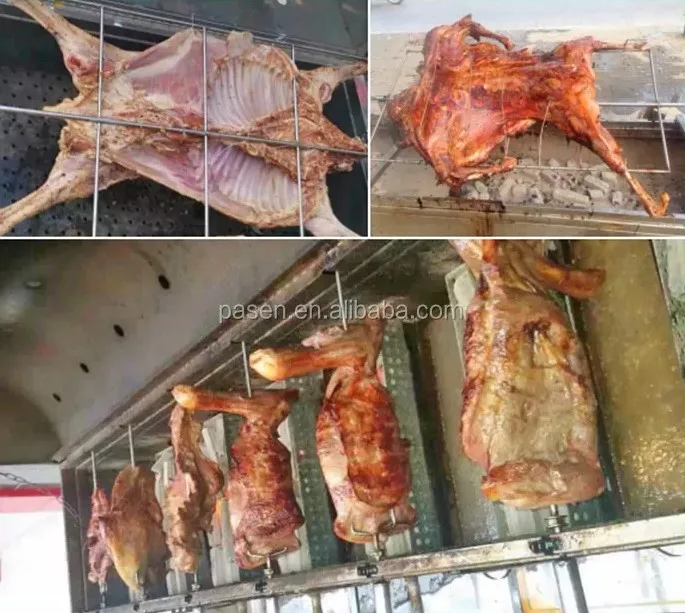 Whole Sheep Roasting Machine Meat Roasting Charcoal Rotating Grill Goat Sheep Pork Meat Roasting Machine
