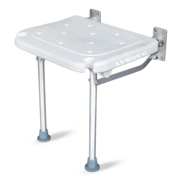 KSMED Wall Mounted Folding Bath Stool KSM-SC Waterproof Shower Seat Bath Shower Chair With Plastic Seat Two Legs