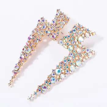 Fashion Design Creative Alloy Diamond and Diamond Lightning Exaggerated Personality Claw Chain Earrings