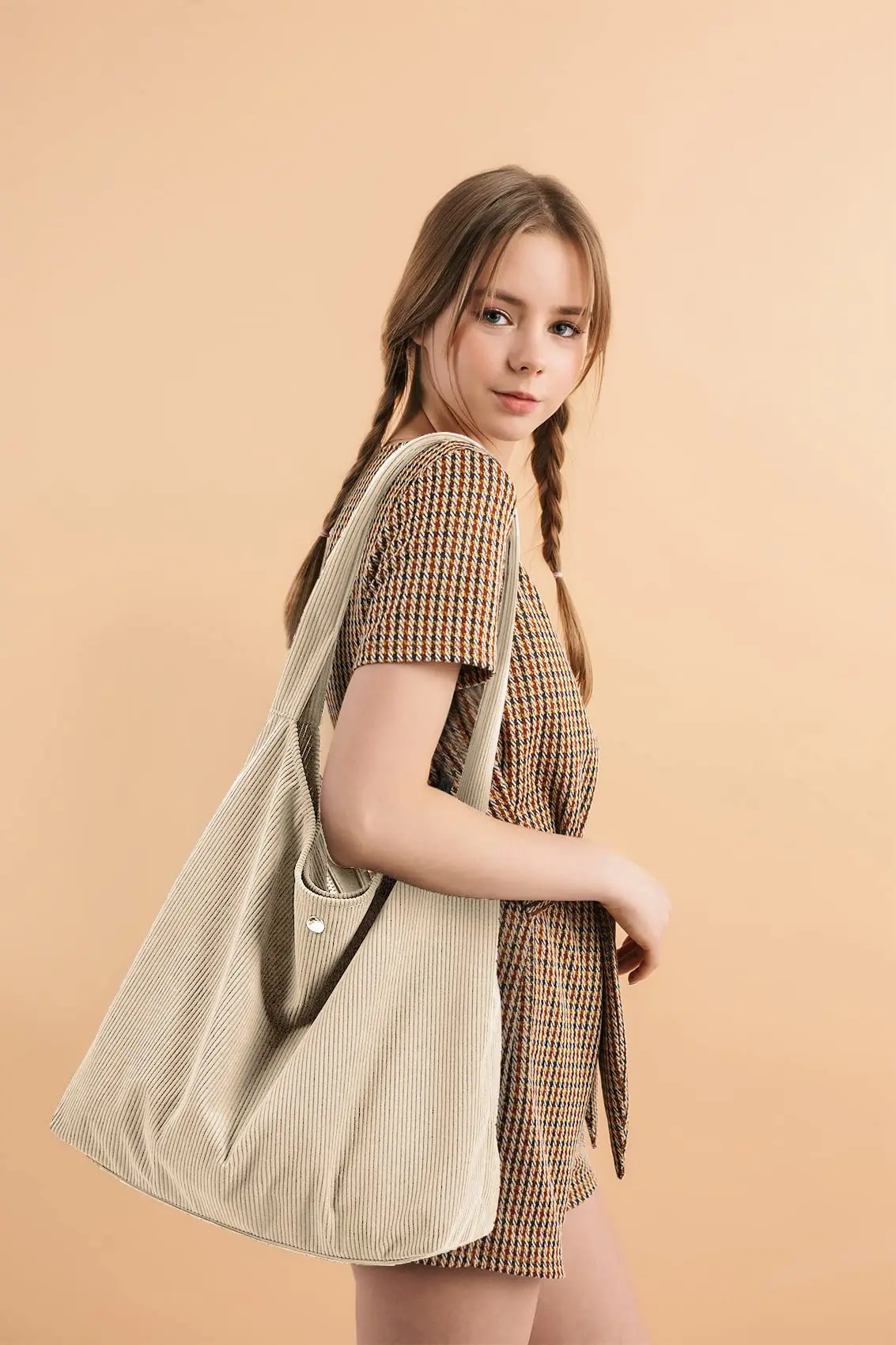 Engros Koreansk Nyt Produktmateriale OEM Mode Genbrugelig Rygsæk af Corduroy Med Lomme