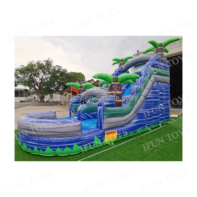 Pirate Ship Theme Inflatable Dry Slide Double Lane Inflatable Bouncer ...