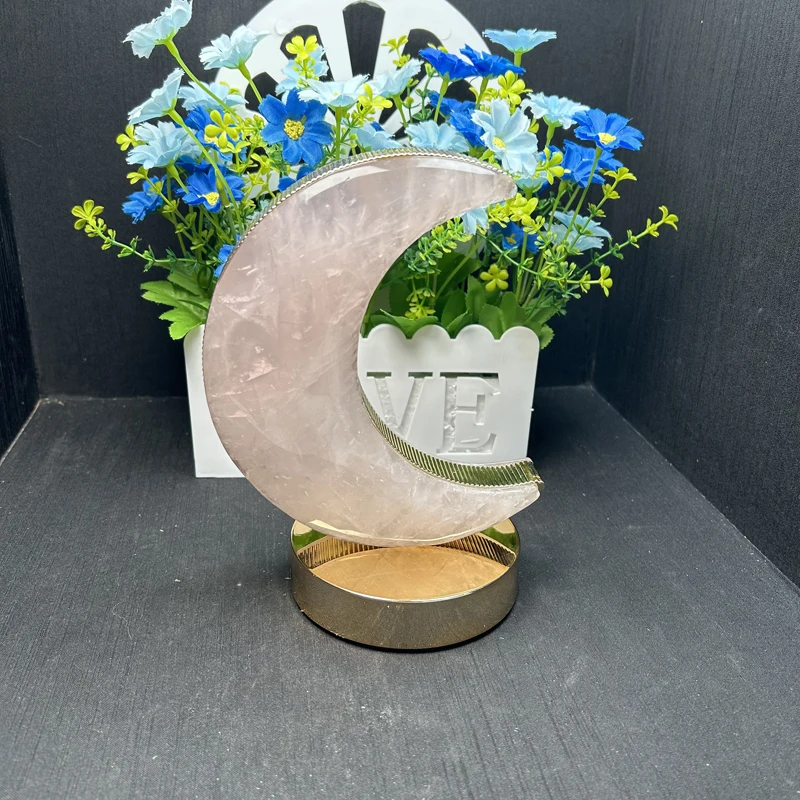Moon Shape Crystal Touch Button Lamp  Healing Stone  Crystal Moon Lamps for Decoration