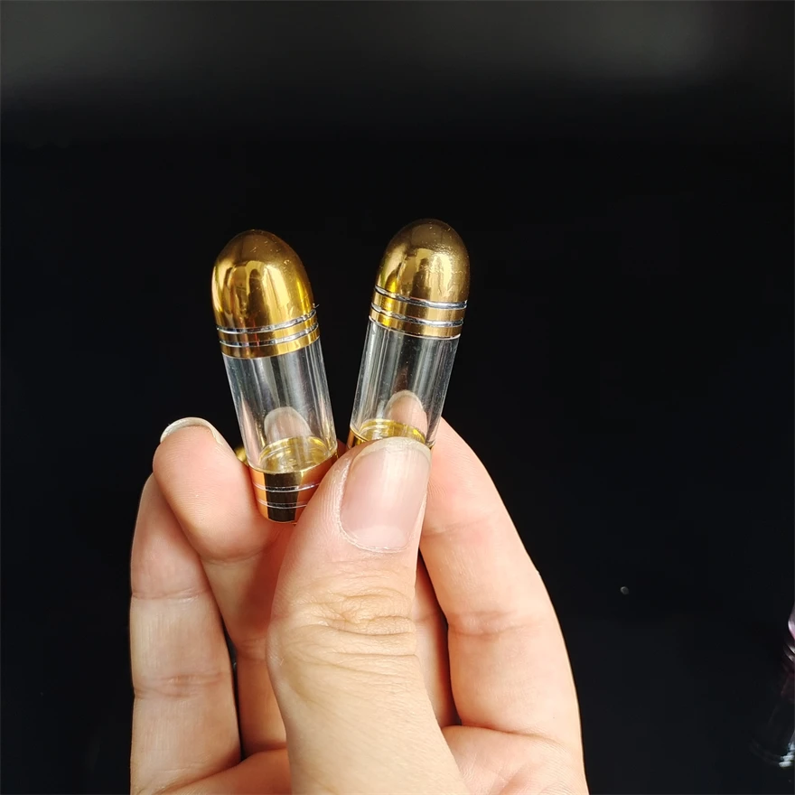 Hot Electroplating Gold Bullet Capsule Shell Packaging Supplies Medium and Large Hollow Capsule Plastic Packaging