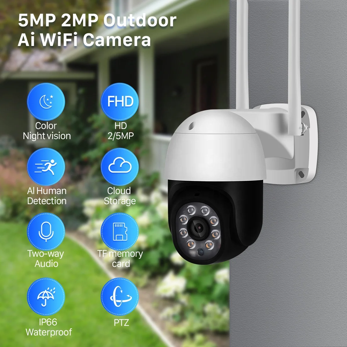 BESDER Mini CCTV PTZ IP Wifi Camera Surveillance HD 1080P High Speed Dome  PTZ Outdoor Wireless Surveillance Camera