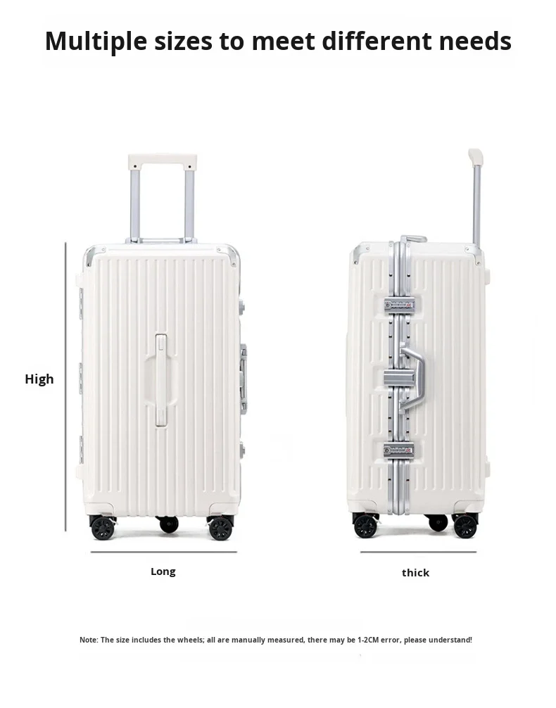 product aluminum frame luggage abspc hard shell travel case frosted anti scratch surface folding cup holder usb tsa lock suitcase-19