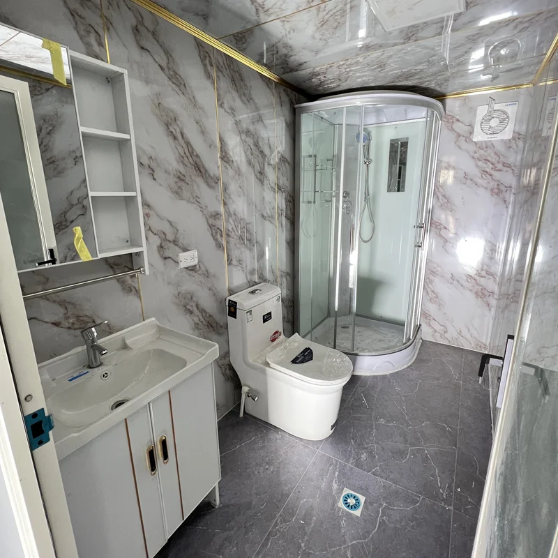 Ready Made Luxury Modular Houses with Bathrooms 20 40 ft Prefab Container House Wooden Solar-powered Container House