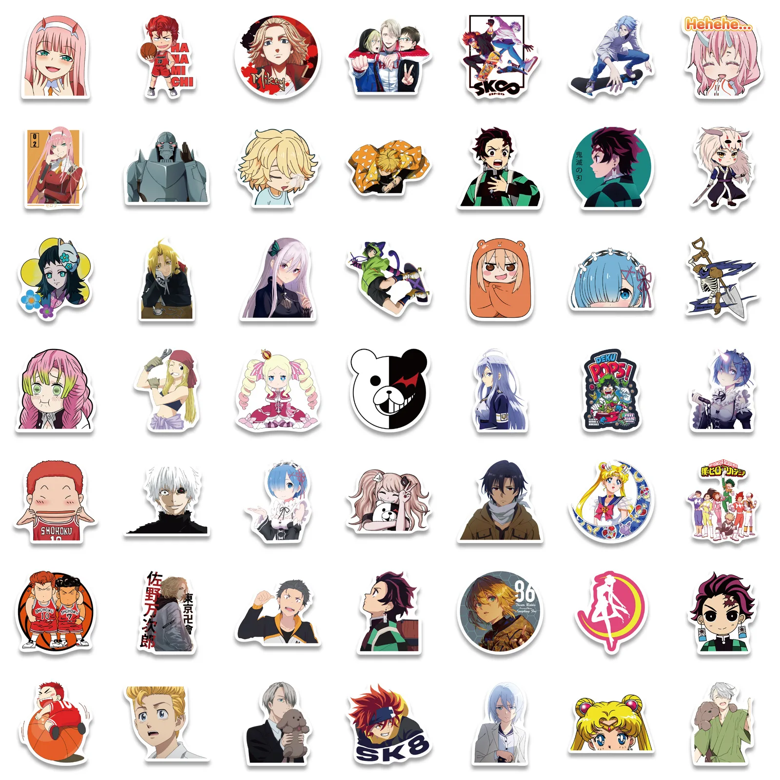 Set 200 Sticker Anime Manga Hình Nhân Vật Truyện Tranh Đen Trắng, Hình Dán  Trang Trí Mũ Bảo Hiểm, Laptop, Xe, Vali, Sổ | Shopee Việt Nam
