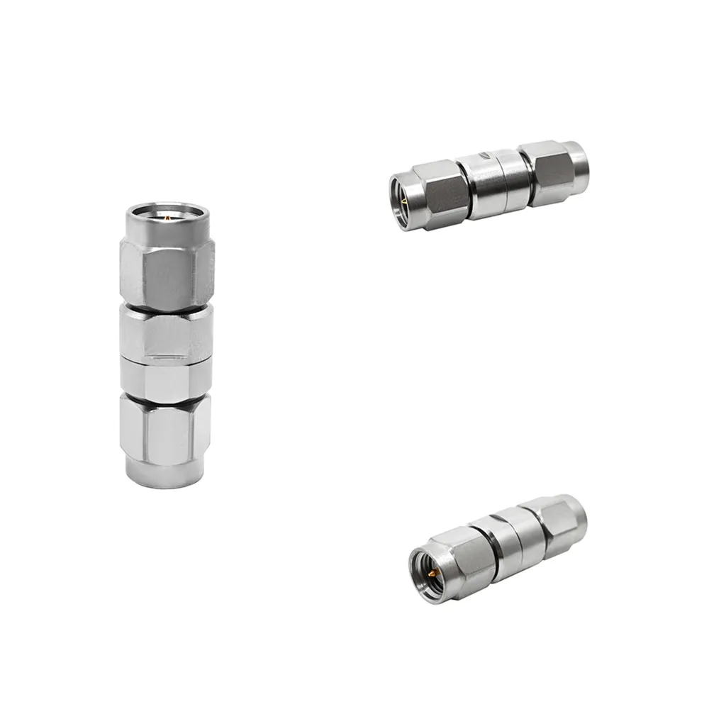 Manufacturer Supply High Quality SMA Male Plug to SMA Male Stainless Steel RF Coax Coaxial Adapter High Frequency 18G