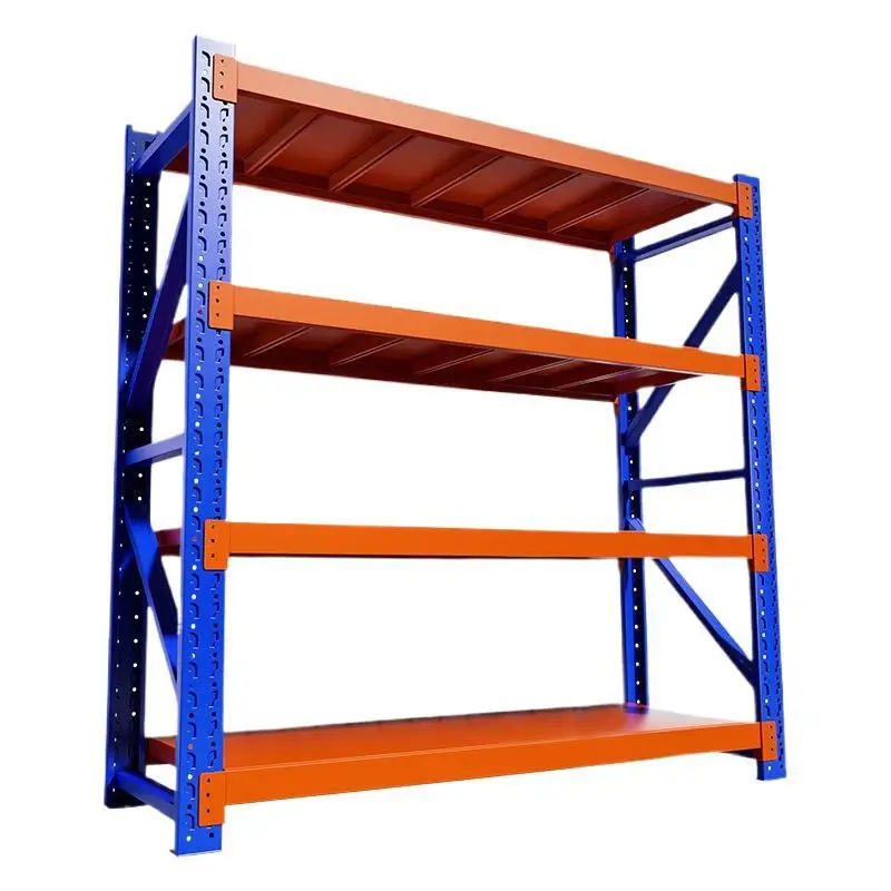 Heavy Duty Steel Shelf Unit with Adjustable Layers for Warehouse Storage