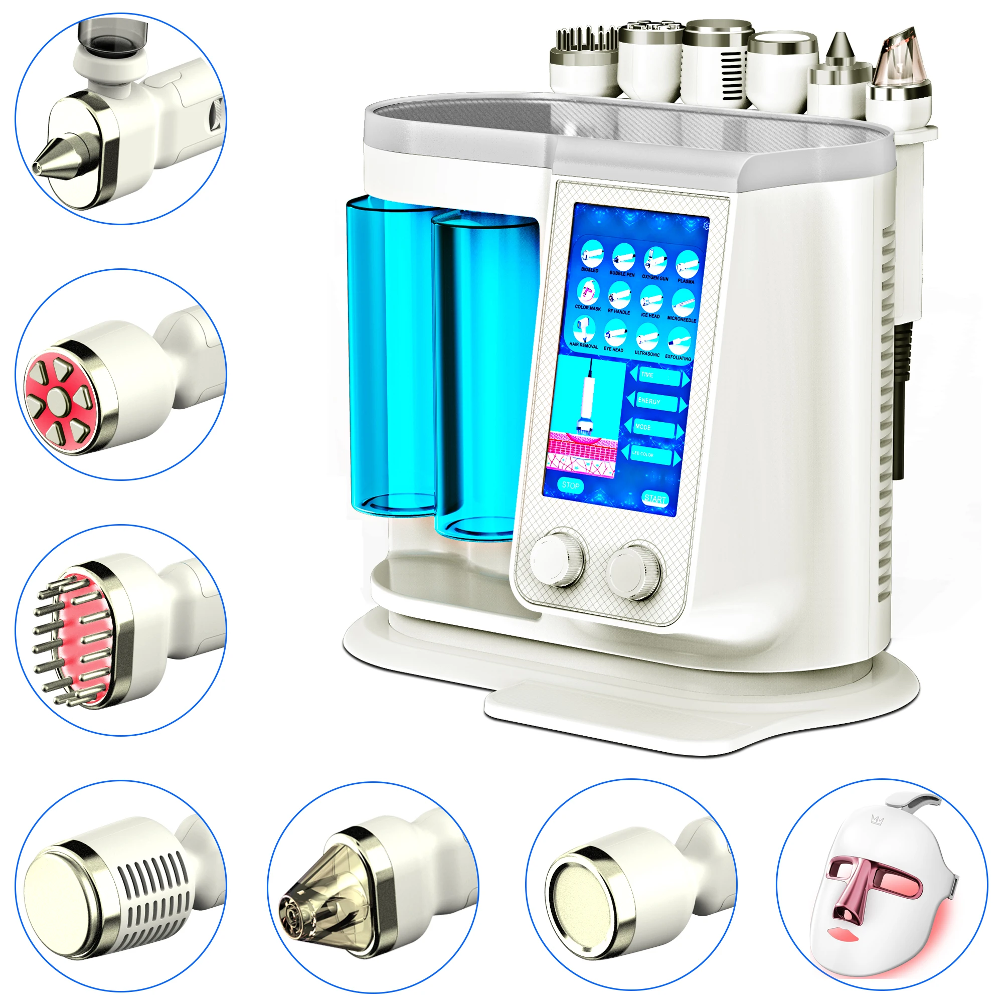 2023 Latest Design 7 in 1 Ion Bubble Instrument Microdermabrasion Machine Skin Care Oxygen Water Peeling Facial Beauty Machine