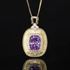 Bird's Nest cut blue pendant with chain