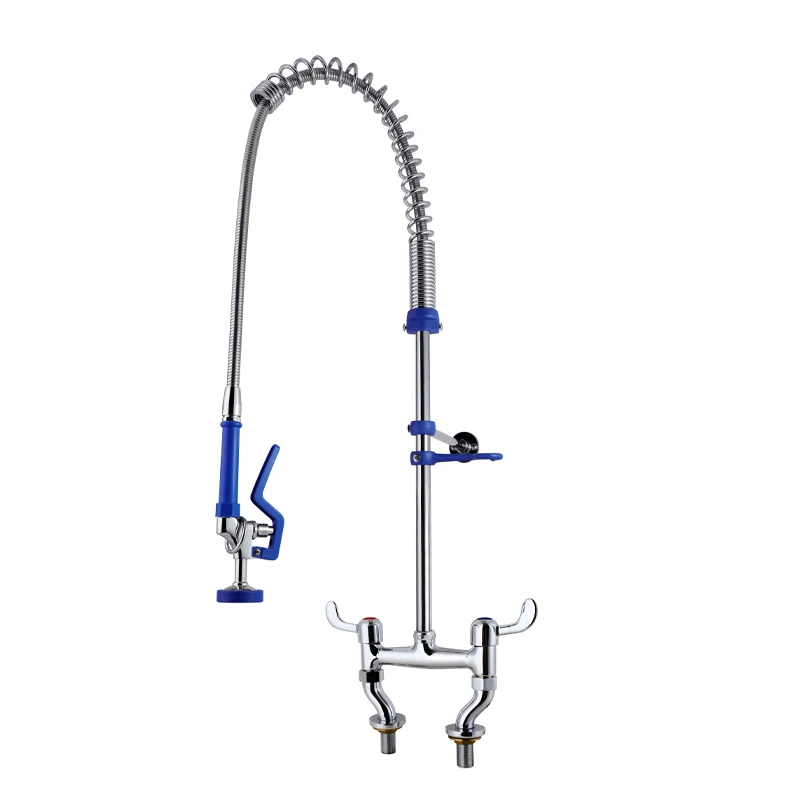 New Arrival Mixed Commercial Kitchen Faucet Brass Stainless Steel Pull-out Sink Tap Dual Pre-Rinse Desktop Modern Classic supplier