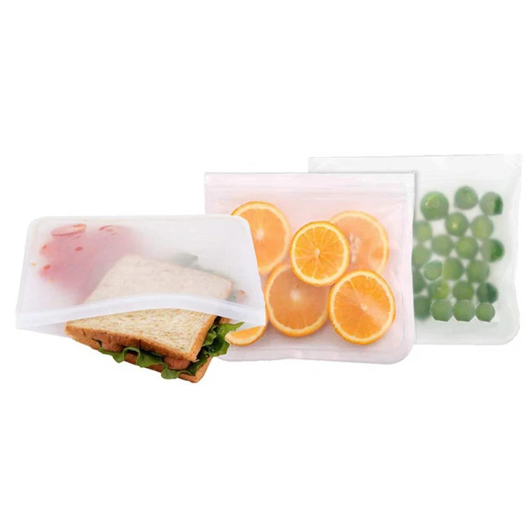 China Food Silicone PEVA Clear Space Home Freezer Leakproof Zipper Zipper Finishing Packing Fresh Keeping Reusable Storage Bags