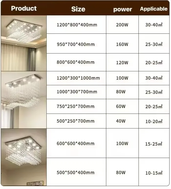 High Quality Luxury Lighting Rectangular Dining Table K9 Crystal Raindrop Luminairesuspen Modern Maison Chandelier Pendant