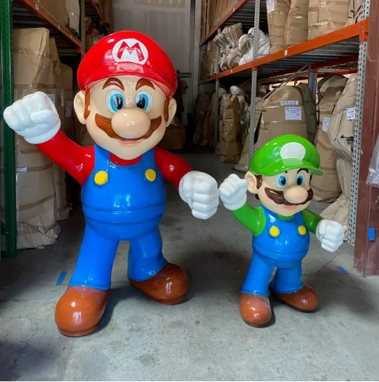 Custom Mario Bros Resin Statue - Unique Mario Figurine for Mall