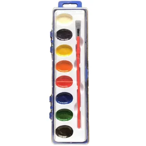 8-Color Washable Watercolor Set for Kids Fun and Educational Tool with Paintbrush for Paper Canvas Glass Painting