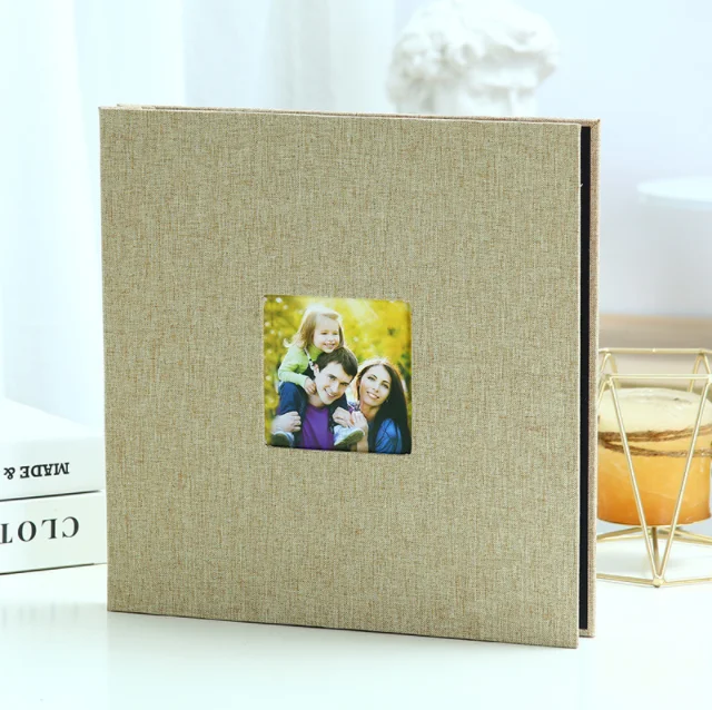 Linen Photo Album Fabric Linen Cover Luxury Self Adhesive Photo Album