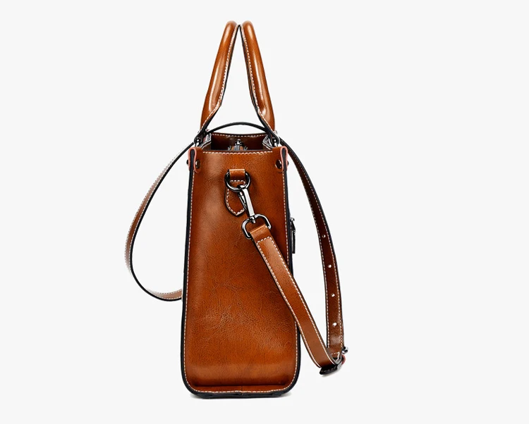 Wholesale Custom Design Ladies Real Cowhide Tote Bag Fashion Shoulder Bags Genuine Leather Bags