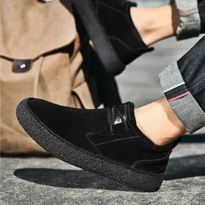 Men's Leather  Height-increasing Running Shoes Casual Design Lace-up Anti-slip Casual Shoes