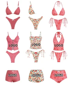 2026 Customized Printed Swimwear Women Fashion High Waist Bikini Suit Two Piece Factory Wholesale Swimwear Set