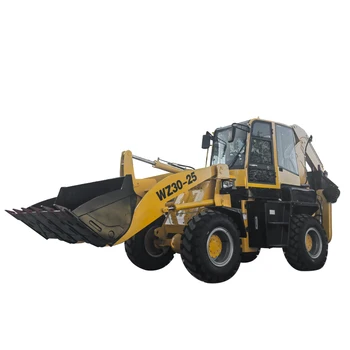 China Cheap Prices Mini Small 1 ton Top Garden Farm Lawn Wood Tractors Wheel Front End Loader With Back Hoe Excavator For Sale