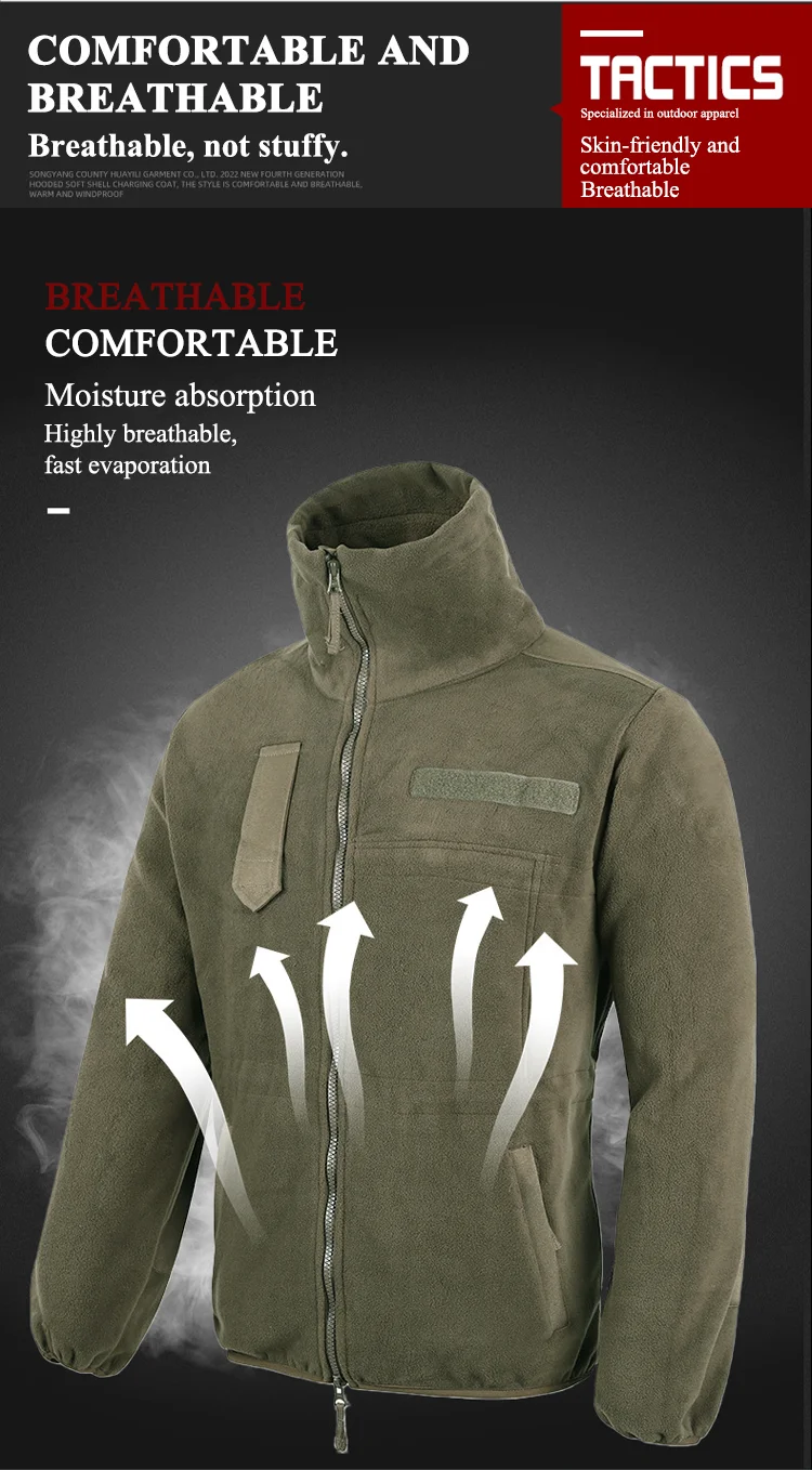 Wholesale Outdoor Windproof Warm Tactical Fleece Jacket