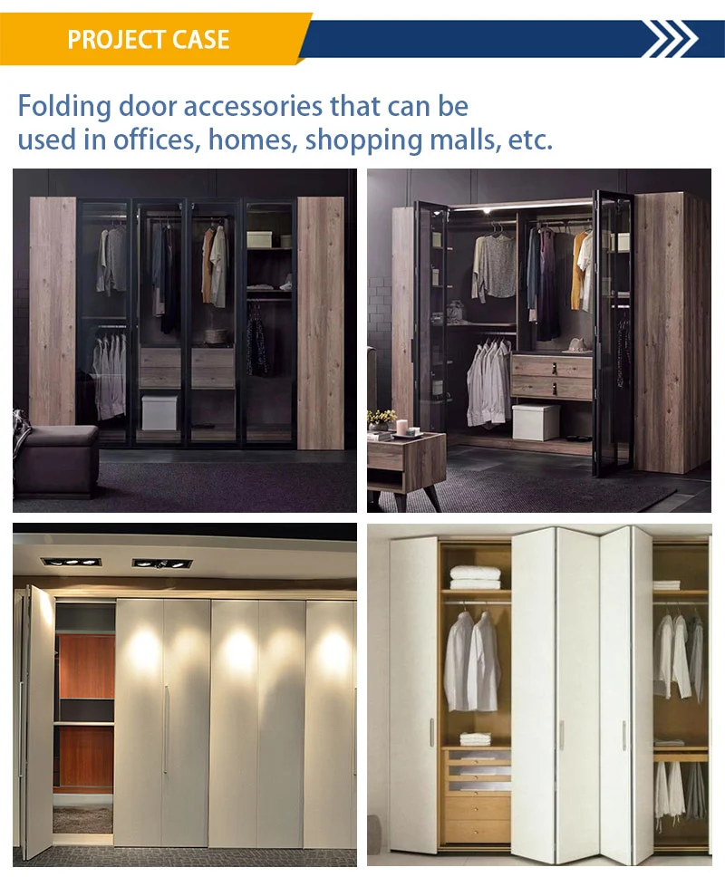 Aluminum Glass Folding Door Accessories Wardrobe Interior Doors