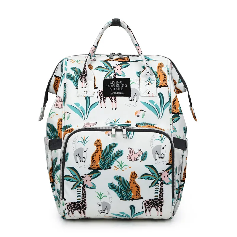 2021the new summer fashion High quality multi-function full printing colorful floral designer diaper bag backpack for baby