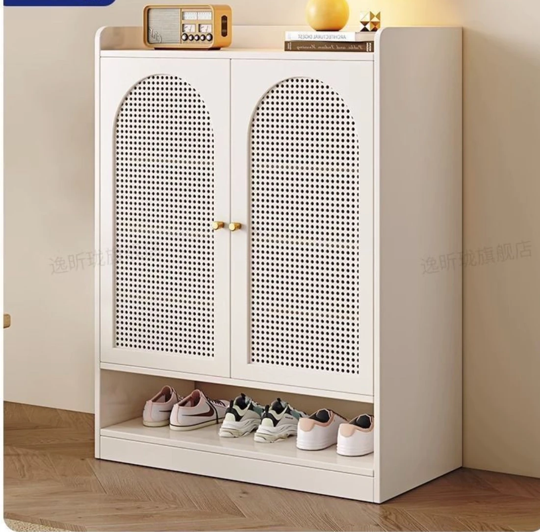 Solid Wood Shoe Cabinet Door Large Capacity Storage