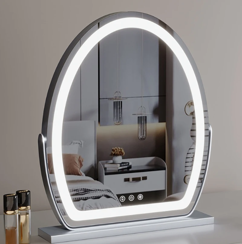 Oval LED Vanity Mirror with Smart Touch Buttons and USB Charging for Personal Beauty 1