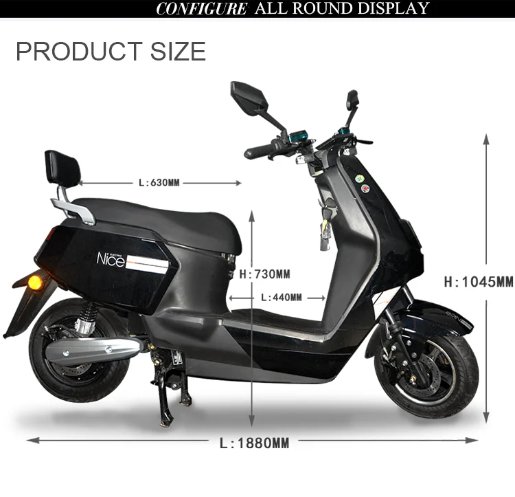 Factory Wholesale Good Quality 60V 72V 20AH 32AH 1200W 1500W 2000W Powered Scooters Electric Scooty for Adults