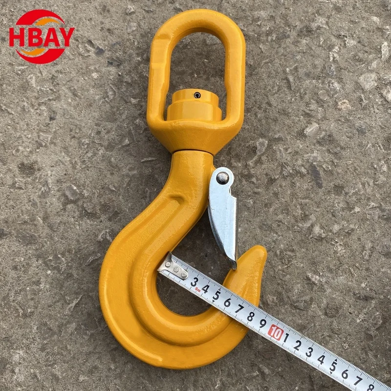 Rotating Bearing Hook with Ball Bearing - Durable Steel Construction for Crane, Rigging, Construction Equipment