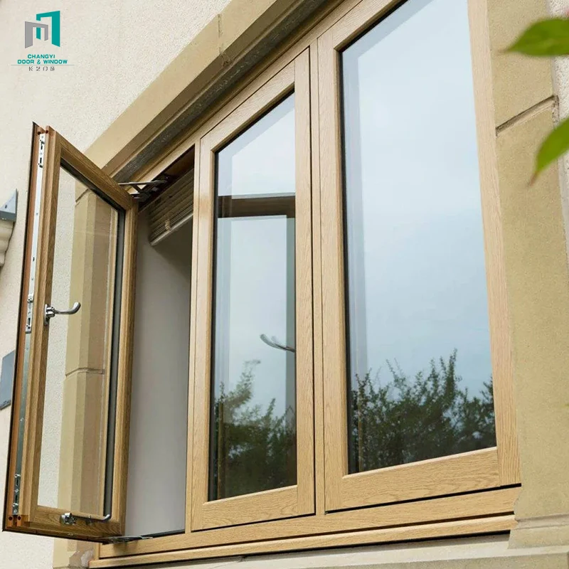 China Supplier plastic steel window UPVC Frame Hurricane Impact Resistance Swing Casement Window Steel Silicone Tempered Glass