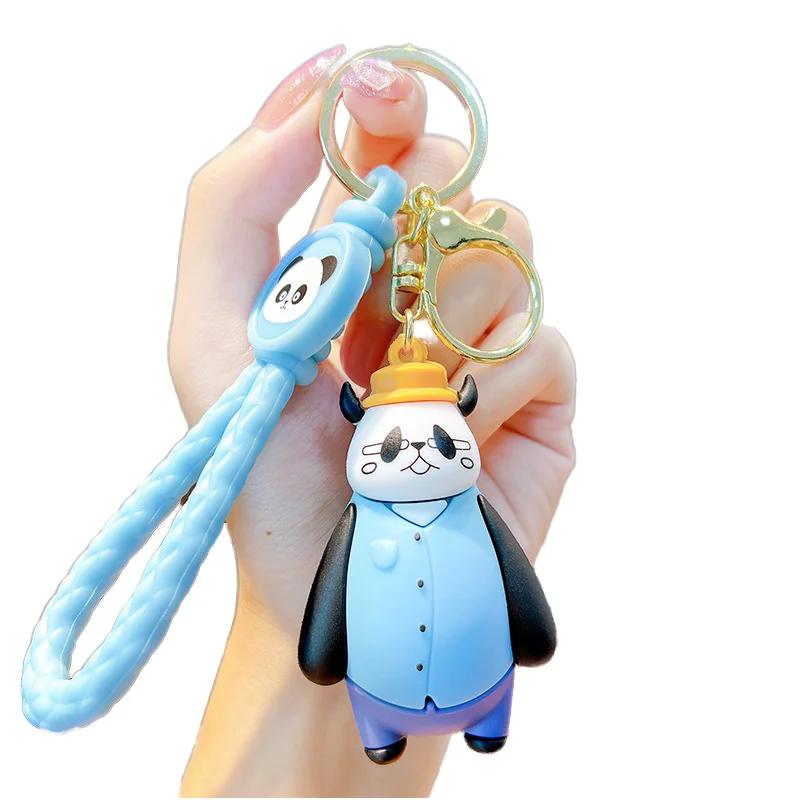 Wholesale Custom 3D Cute Doll Keychain Soft Silicone PVC Cartoon Keyring Rubber Keychain with Durable Material