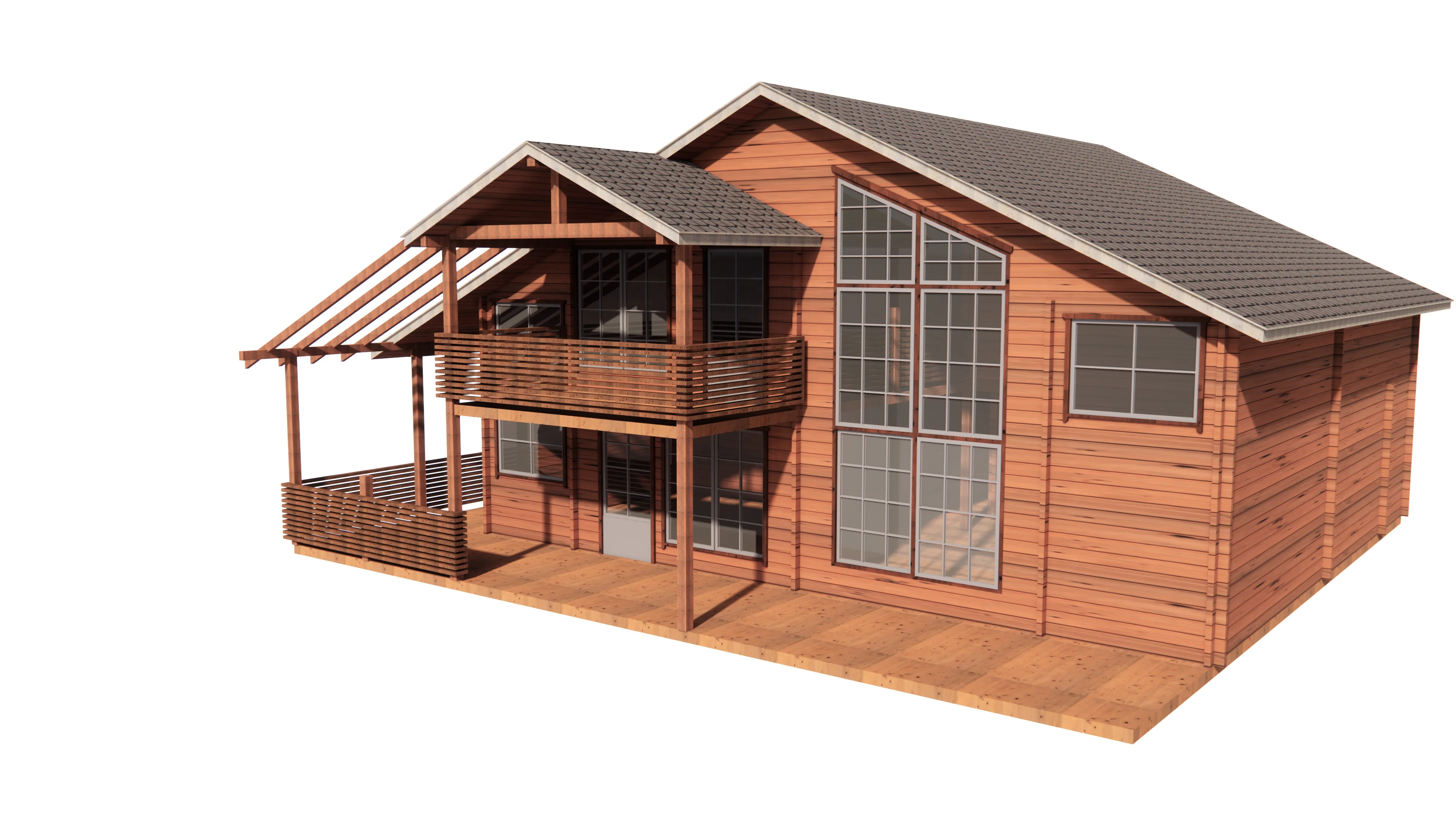 2 Storey 4 Bedrooms Prefab Log Cabin/chalet/wooden House for Family Living