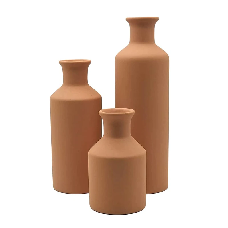 Modern Wedding Centerpiece Rustic Terracotta Vases Set Of 3 Buy