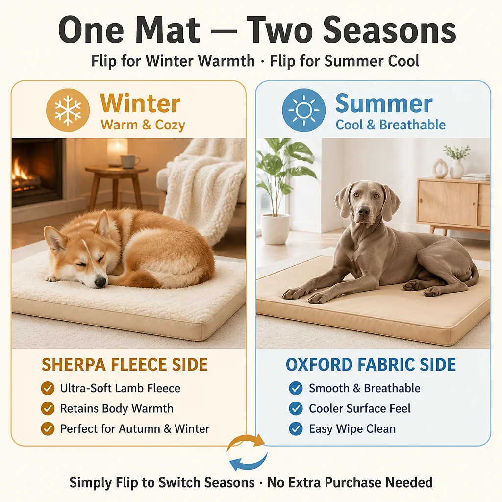Reversible Dog Bed Mat Sherpa Warm — Product details 4