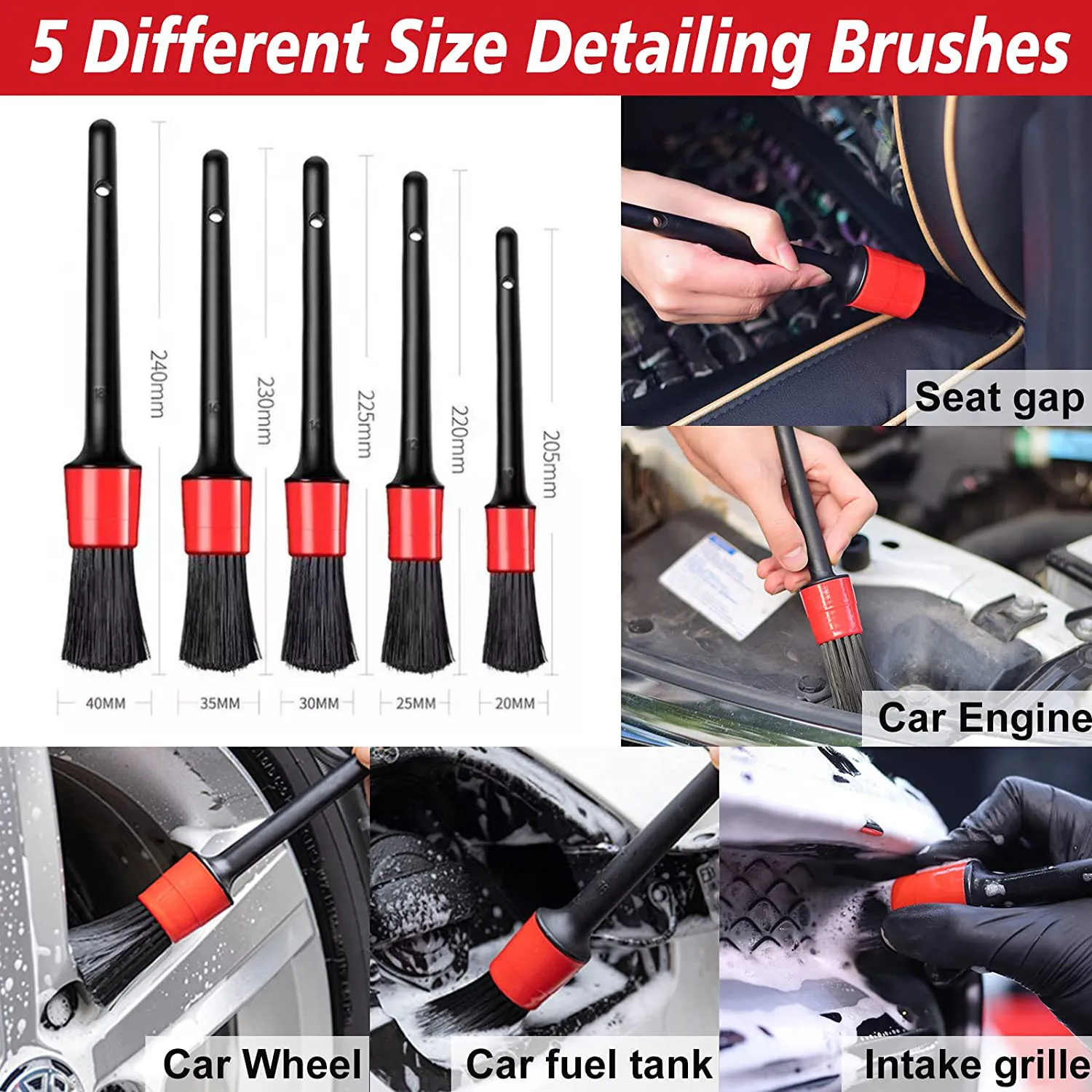 Factory Wholesale Auto Detailing Supplies Cleaning Tools 12 Piece Set Car Wash Cleaning Brush