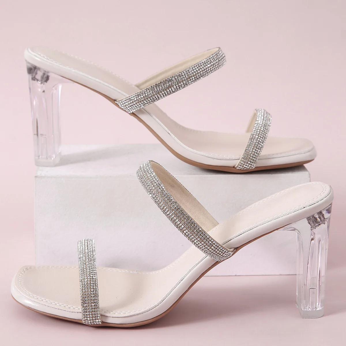 Source New design fashion high quality crystal high heels crystal