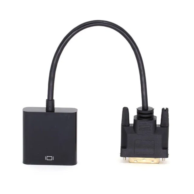 DVI-D Female To VGA Male Adapter – 24+1 Dual Link Connector, White