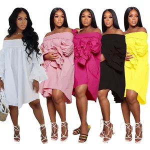 Hot sale Summer Women's New Off Shoulder Slim Fit Elegant and Sexy Dress