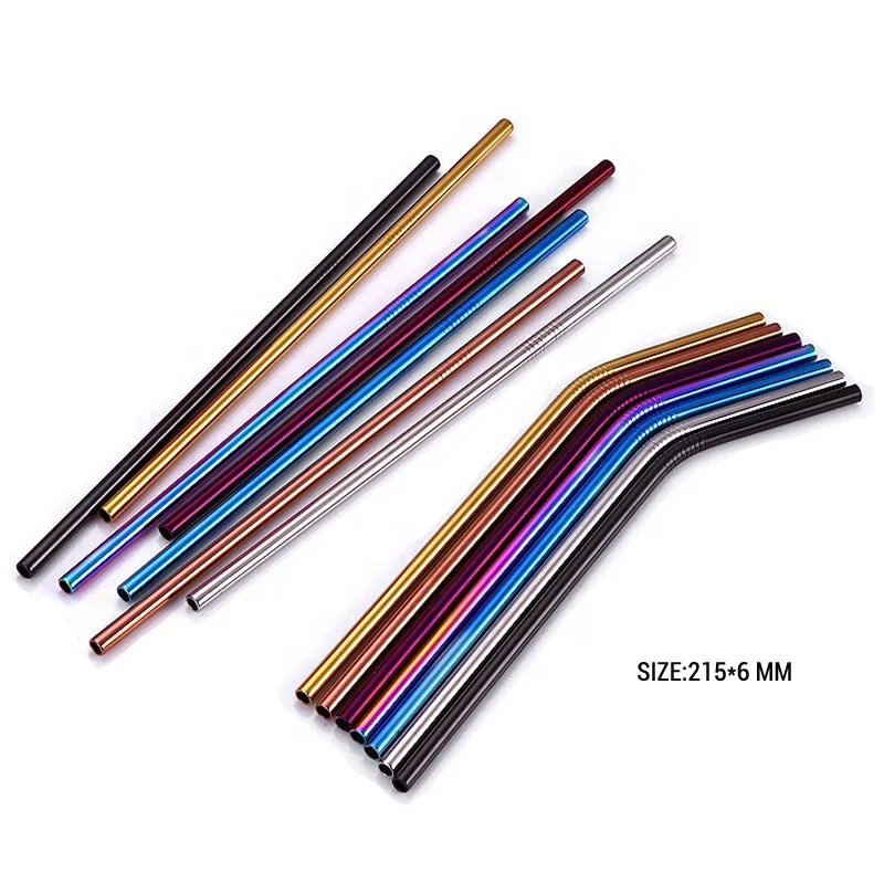 265mm Eco-friendly Metal Straws 304 Stainless Steel Straws