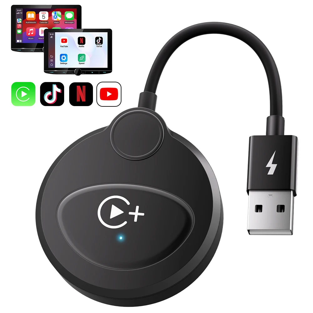 Adattatore Wireless 2 In 1 Per Android Auto E CarPlay, Trasforma La Connessione Cablata In Wireless Per Auto Dal 2017 In Poi