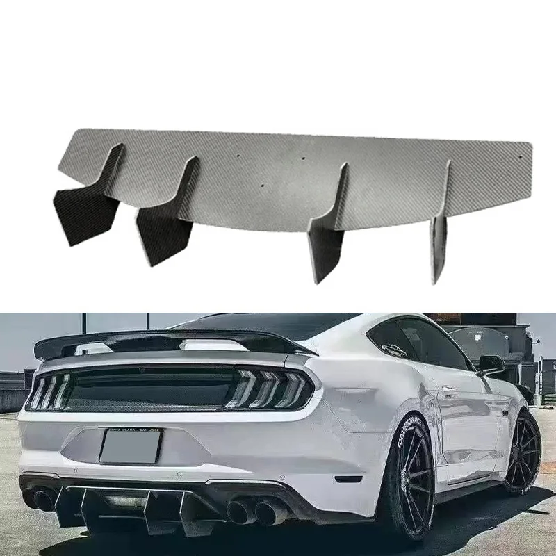 MD style Real Carbon bumper Rear Diffuser Winglets For Ford Mustang Competing 18-22 Rear Extensions Car Accessories